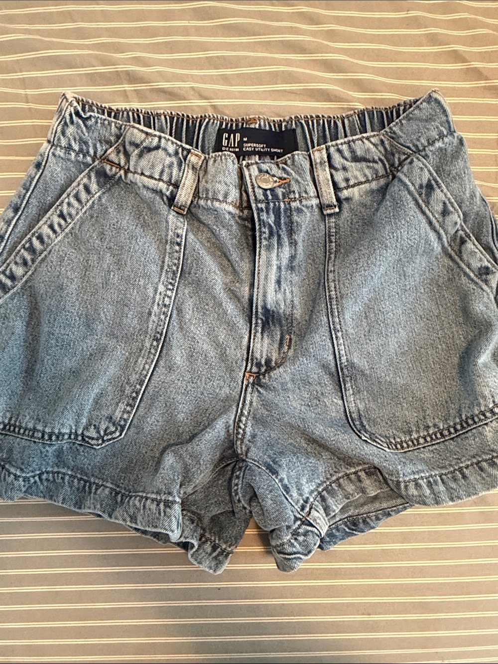 GAP Light Blue High-Waist Denim Jean Shorts